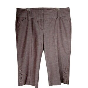 Vintage Studio Y Wide Leg Capri Pants 15 Brown Tailored Fit Academia Y2k Preppy